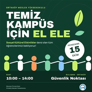Ortaköy MYO’da Çevre Temizliği Etkinliği Düzenleniyor!